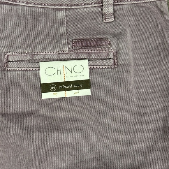Women's Anthropologie 24 0 XS Shorts Chino Khakis Rolled Hem Dye Lilac Stretch - Picture 7 of 10